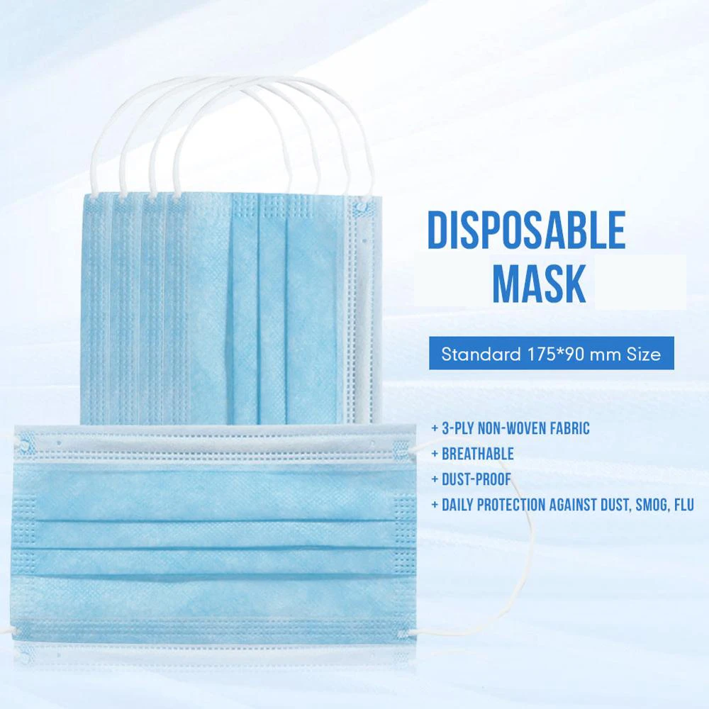

50 Pcs 3 Layer Non-woven Fabric Disposable Protective Masks Keep Security Face Mask Anti Dust Disposable Mouth Mask