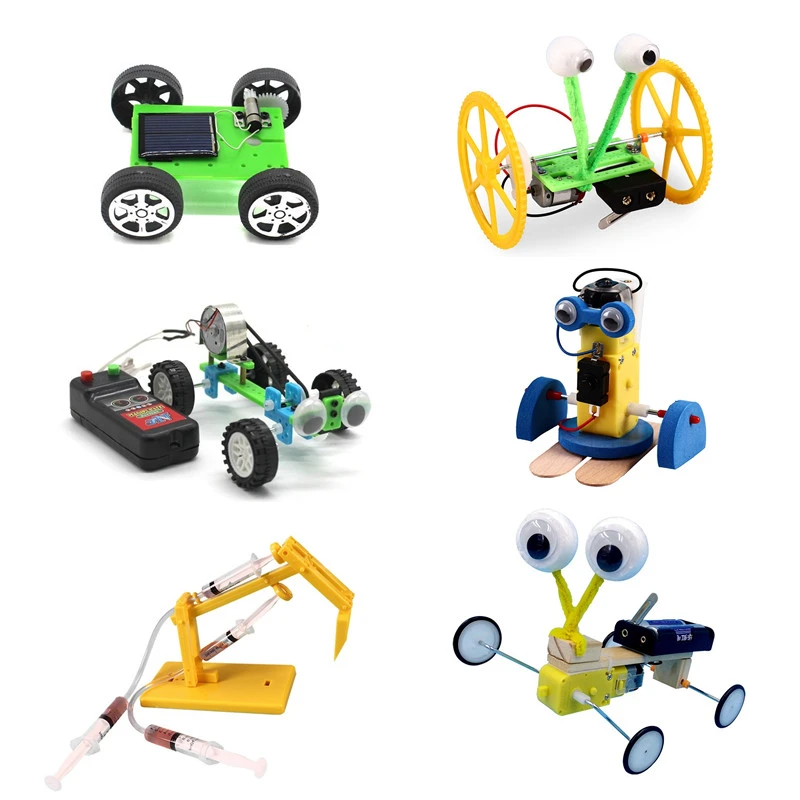 Set STEM Kit, DC Motors Electronic Assembly Robotic Kit DIY STEM Toys For Kids, Building Science