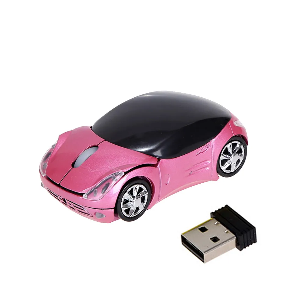 2,4 ГГц 1200 dpi modelo de automóvil para tableta PC mouse óptico inalabrico Receptor USB mute gaming mouse#10 - Цвет: Розовый