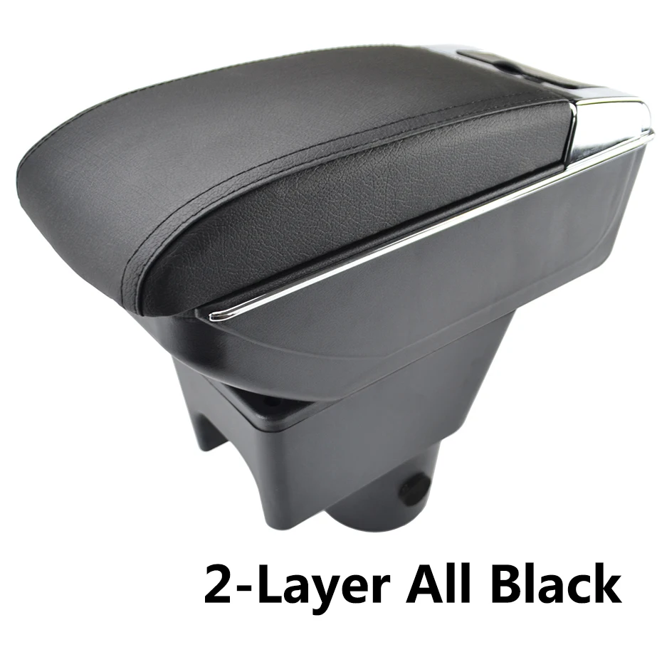 2-Layer All Black Xukey центральный подлокотник для Renault Duster I 2010- консоль центр украшения черный ящик для хранения автомобиля Стайлинг коробка Dacia - Название цвета: 2-Layer All Black