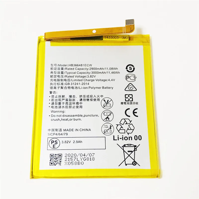 3000 мА/ч HB366481ECW для Huawei P Smart FIG LX1 LX2 LX3 LA1 L03 L21 L22 L23 TL10 AL10 батарея|Аккумуляторы