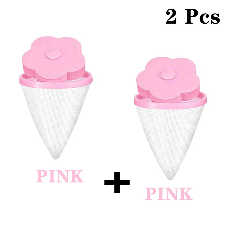 3Pcs/set Washing Machine Filter Bag Hair Remover Floating Universal Net Bag Hair Removal Decontamination Filter Laundry Bag - Цвет: 2Pink