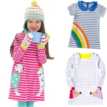 Платье для маленьких девочек Полосатое рождественское платье-пачка с героями мультфильмов для девочек платье принцессы для дня рождения детская одежда