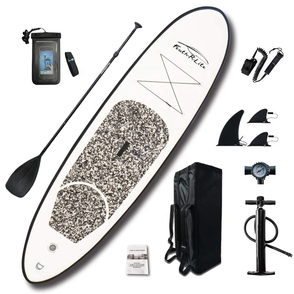 

New Inflatable 10'×30"×6" Ultra-Light SUP for All Skill Levels Included with Paddle Board Adj Pump Backpack Leash Waterproof Bag