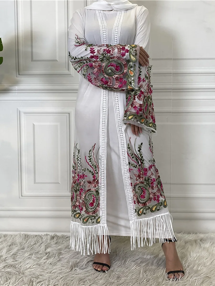1904#New Arrivals Arab Fashion Printed Lantern Sleeve Cardigan Robe Muslim Abaya - CHAOMENG MUSLIM SHOP