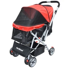 Портативная Складная Тележка для животных средних размеров, кошек, собак, Тедди, клетка, трехколесный дорожный светильник, прогулочная коляска для домашних животных