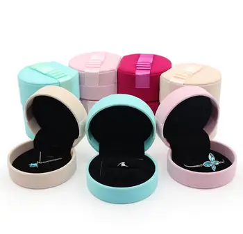 

Velvet PVC Metal with Silk Ribbon Ring Box Earrings Box Pendant Box Bracelet Box Jewellery Gift Box SN2971