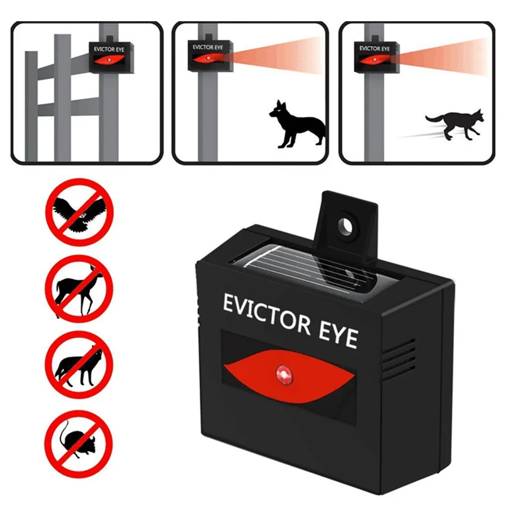 

Solar Powered Animal Repeller Waterproof Flashing Light Automatic Detector For Repellent Farm Garden Skunks Rodent Mouse