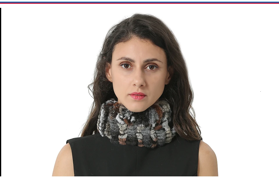 Зимний шарф-кольцо, женский шарф-Кольцо из натурального меха, теплый модный шейный платок для женщин, вязаный женский шарф-хомут, кроличий мех
