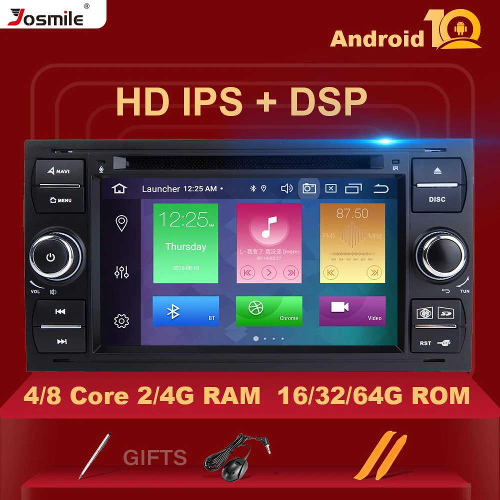 Автомагнитола IPS DSP 2 din на Android 10 с GPS для Ford Mondeo S max Focus DVD плеер Galaxy Fiesta transit Fusion Connect