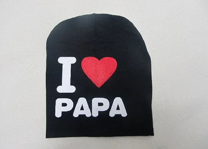 Oeak/модные детские шапки с надписью «I Love Papa Mama», эластичные вязаные шапки для малышей, весенние хлопковые кепки для детей, кепки для девочек, мальчиков
