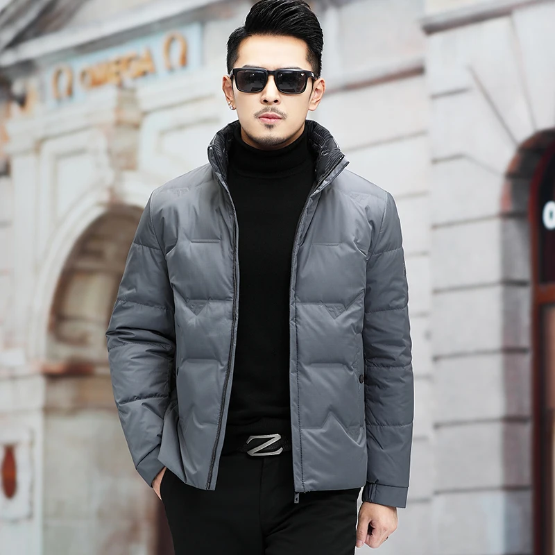 down jackets 2021 New Arrival Winter Men Boutique Down Coat Fashion Casual Zippers Stand-up Collar Warm Men's White Duck Down Coat M-4XL long black puffer jacket Down Jackets