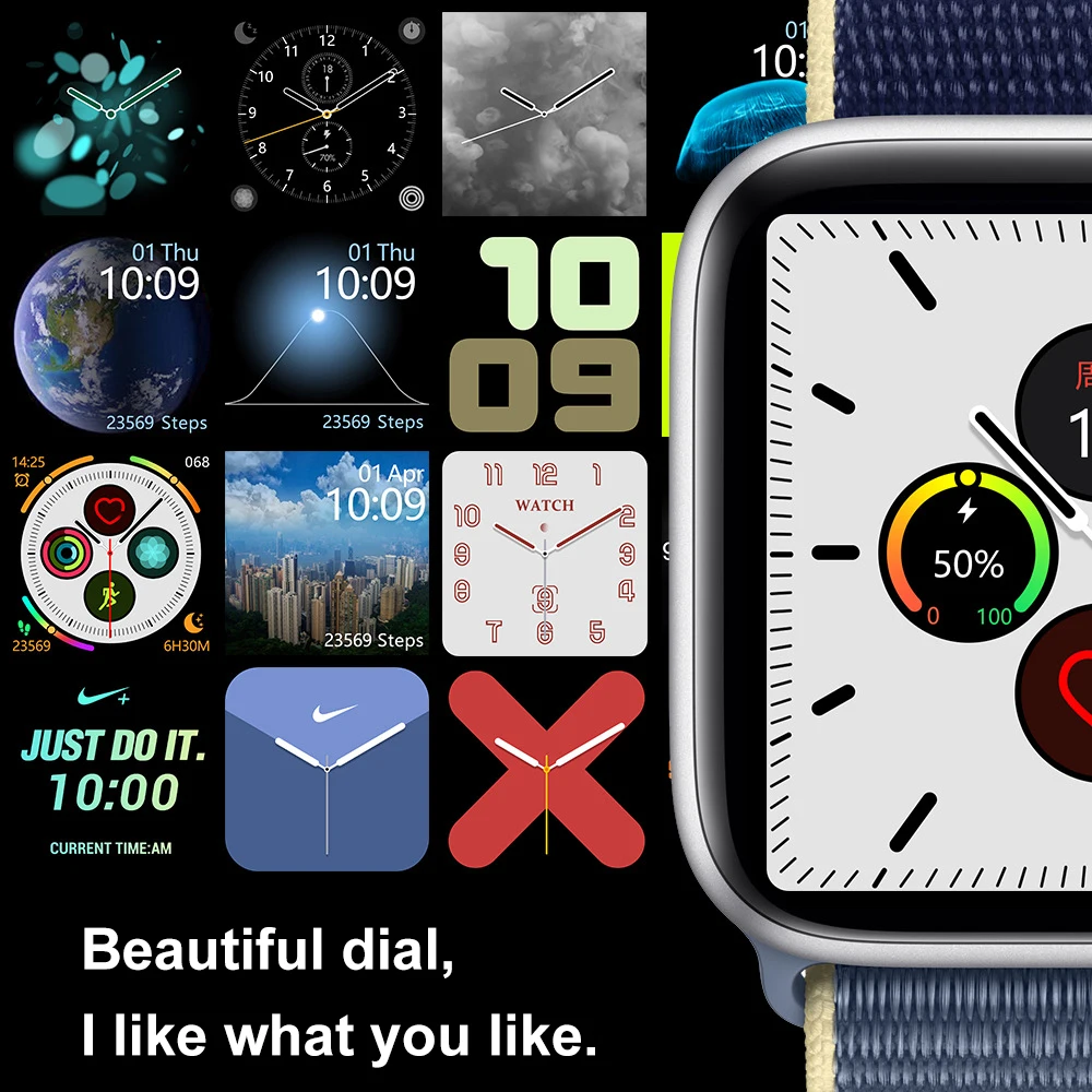  US Captain HF Smart Watch IP68 Waterproof Wireless Charger Heart Rate PPG+ECG Fitness Tracker Siri  - 4000382473658
