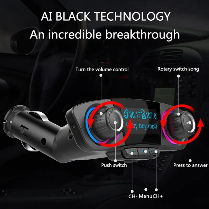 Автомобильный Bluetooth fm-передатчик Aux модулятор аудио mp3-плеер автомобильные аксессуары автомобильный Bluetooth fm-передатчик