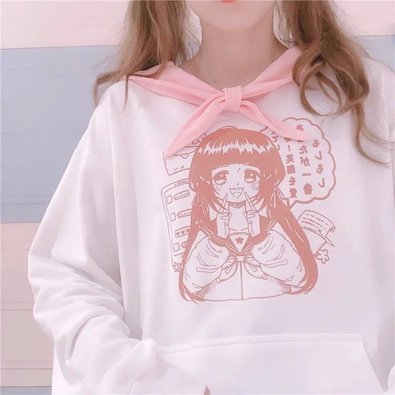 Japanese Soft Cute Girl Mori Navy Collar Anime