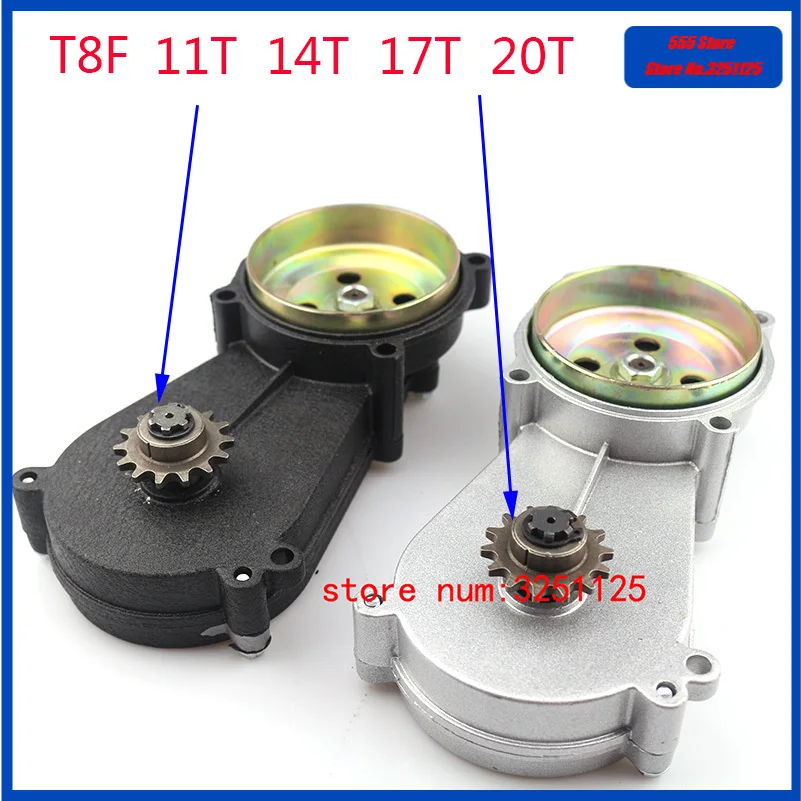 Nero/Argenteo T8F 11 14 17 20T Dente 43Cc 47Cc 49Cc Frizione Tamburo Gear Box Fit Mini Moto Pit Dirt Bike Quad Atv Buggy Go Kart