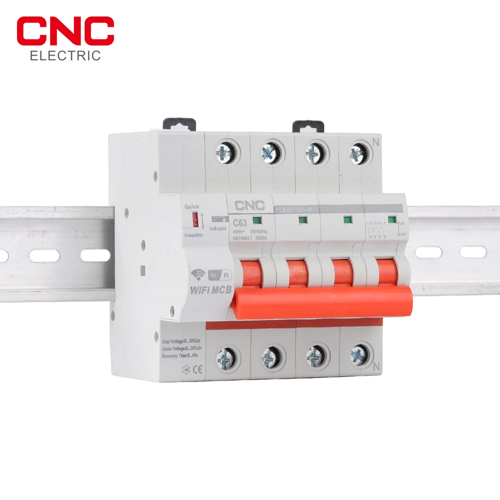 CNC Din 레일 Tuya WIFI 회로 차단기 타이머 원격 제어 APP 스마트 자동 지능형 인터럽터 WIFI 스위치 MCB