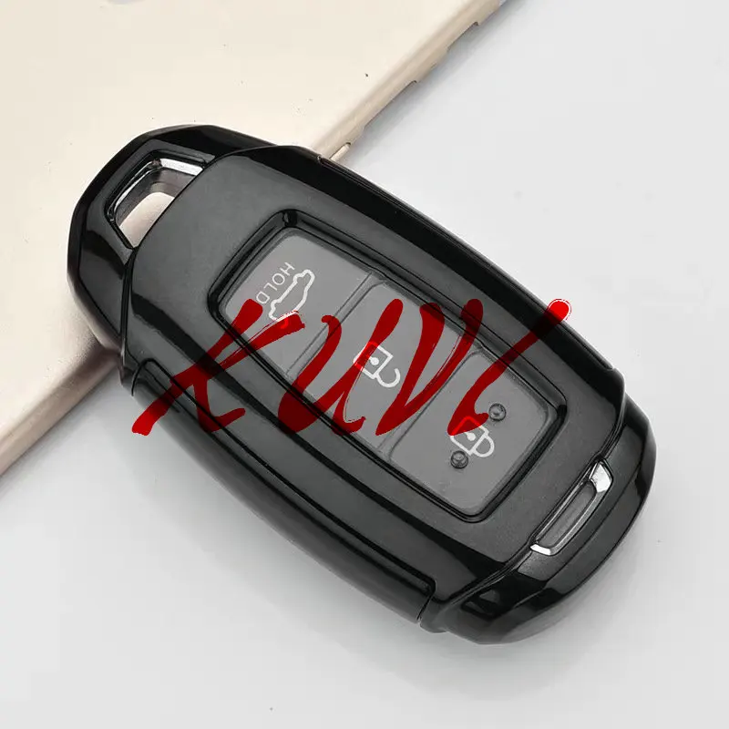 Черный Чехол для ключей из ТПУ для hyundai i30 Ix35 Solaris Azera Elantra Grandeur Ig Accent Santa Fe Verna - Название цвета: Черный