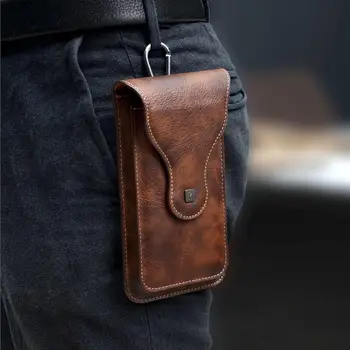 

Fanny Pack Waist Belt Bag Outdoor Climbing Belt Clip Holster Retro Men Faux Leather Waist Bag Phone Holder Vintage Waist Bags