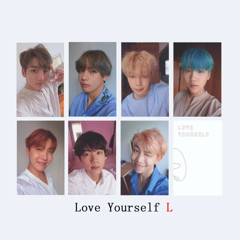 KPOP Bangtan мальчик альбом воспоминания о ломо карты V SUGA сделано бумага фото лампа карты плакат HDPhotocard 3RD 5TH LOVE YOURSELF AllCard - Цвет: 4