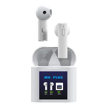 

M6 PLUS TWS Wireless Bluetooth Earphones Body Thermometer Headphones 2 in 1 LED Display Big Screen HIFI Stereo Sound Headsets