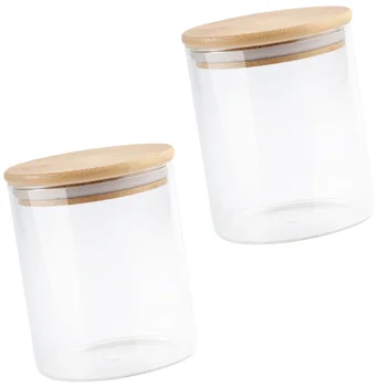 

2pcs Transparent Durable Practical Helpful Sealed Bottles Food Containers Storage Jars for Home Storage