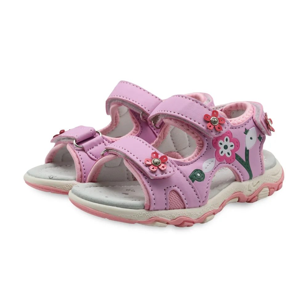 Apakow/Летняя детская обувь; сандалии для девочек; сандалии с открытым носком для девочек; пляжные сандалии для маленьких детей; застежка-липучка; размеры 21-32