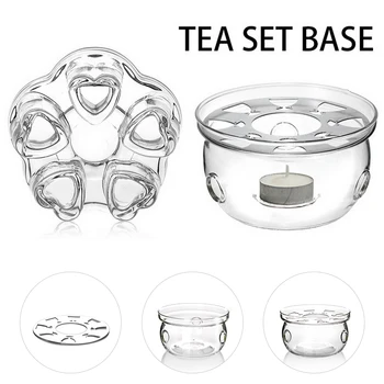 

Heating Base Coffee Water Tea Candle Clear Glass Heat-Resisting Teapot Warmer Insulation Base Candle Holder Tea Accessories 2020