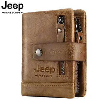 

Genuine Leather Men‘s Wallet Quality Men zipper Short Coin Purse Brand Male Cowhide Credit&id Walet Multifunction Small Perse