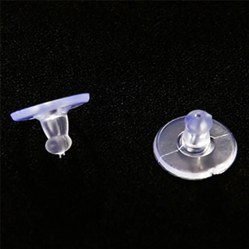 50PCS Holders Stoppers Soft Nut Silicone Heavy Duty Rubber Earring Backs Sleeves Wholesale