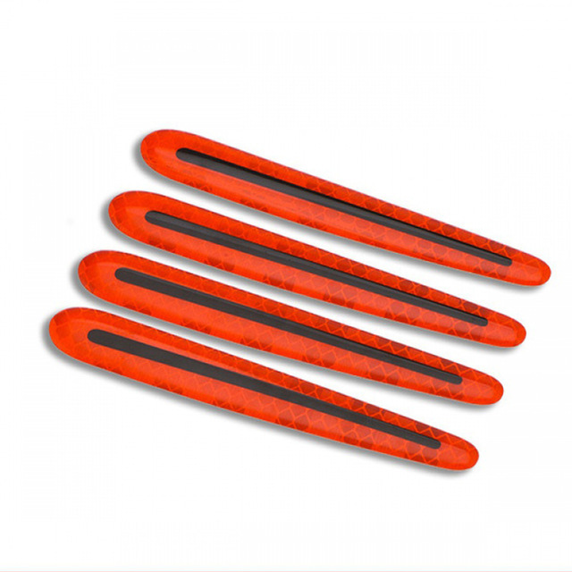 Stickers Reflective Door Warning Tape 5D Sticker Auto Reflective Strip Carbon Fiber Decoration Car Door Safety Strip