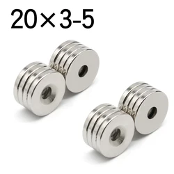 5/10/20/50 Pcs 20x3-5 Round NdFeB Neodymium Magnet N35 Super Powerful Small imanes Permanent Magnetic Disc 20x3 Hole 5