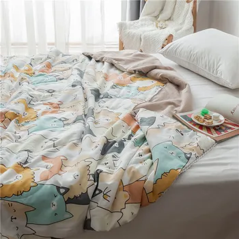 

New Style Super Soft Washing Cotton Summer Blanket Quilted-Washing Gift Summer Quilt Cartoon Children Summer Baby Airable Cover