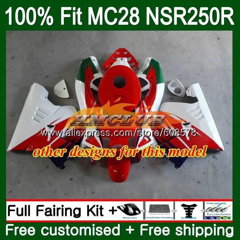 Литья под давлением для HONDA NSR250R 1994 1995 1996 1997 1998 1999 красный, белый 102CL. 8 MC28 NSR250 R RR СМП 250R 94 95 97 98 99 обтекатель