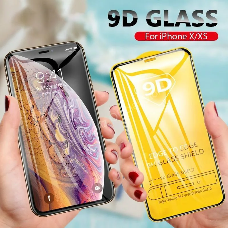 

9D Tempered Glass For iPhone 11 12 Mini Pro Max Screen Protector For iPhone X Xr Xs Max 6 S 7 8 Plus SE2020 Full Cover Glass