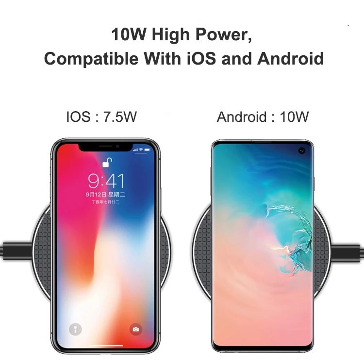 10 Вт Qi Беспроводное зарядное устройство для iPhone X Xs MAX XR 8 plus Быстрая зарядка для samsung S8 S9 S6 Plus Note 9 8 USB телефон USB зарядное устройство Pad беспроводная зарядка