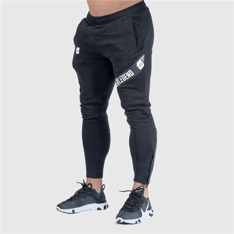 Новинка, мужские спортивные штаны, Беговые брюки для фитнеса, мужские хлопковые спортивные брюки для бега, облегающие брюки для бодибилдинга