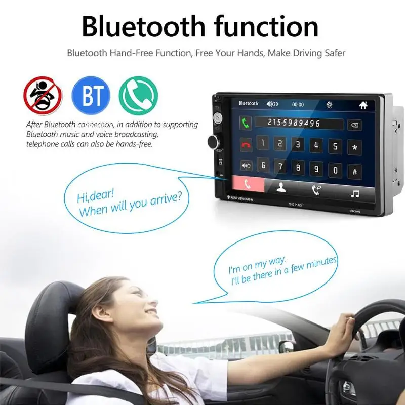 7 дюймов 2 Din автомагнитола Android 9,0 автомобильный стерео WiFi gps навигация USB AUX Bluetooth 4,1 FM AM RDS Авто радио приемник головное устройство