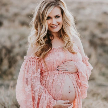 

Sexy Lace Maternity Dresses For Photo Shoot Pregnancy Dress Photography Prop Maxi Gown Dresses For Pregnant Women Clothes