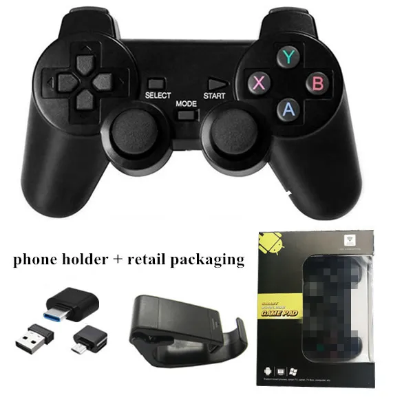 2.4G Wireless Game Controller Joystick With Micro USB OTG Adapter For PS3 / PC / TV Box /Android Phone/Tablet Gamepad 