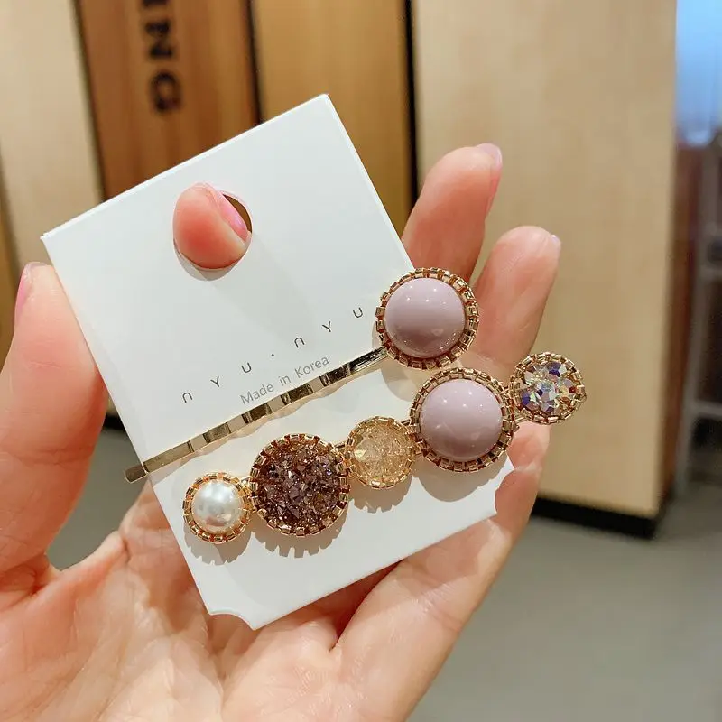 2 шт./компл. Bling для девочек прекрасные украшения для волос жемчужные Заколки сладкий средства по уходу за волосами зажим для волос заколка для волос, для детей, корейский стиль, Женские аксессуары для волос комплект - Цвет: NO3