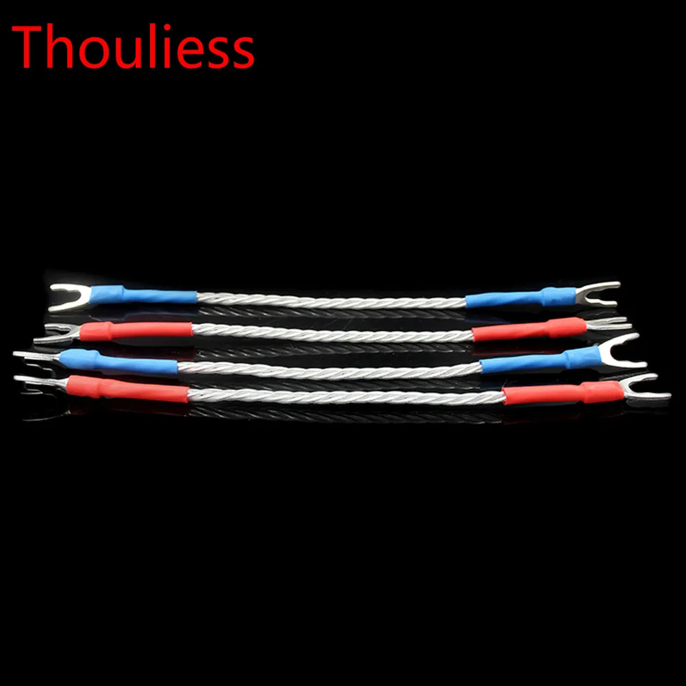 

Thouliess 4pcs/lot 7n Silvar Plated JUMPER LINKS Performance Speaker Cable Y Spade Plug Connector Bridge Cable Jumper Cable
