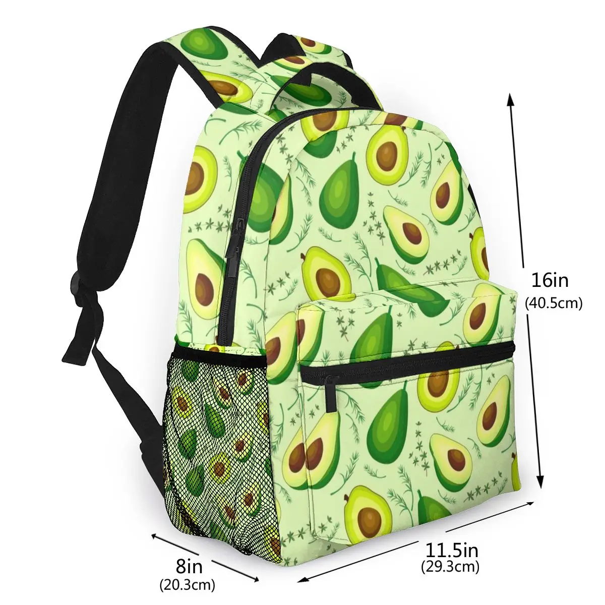 Women Backpacks Children 2020 Teenage Girls 3D Avocado Pattern Printed Big Travel Mochila Escolar Men Laptop Dropshipping Hot