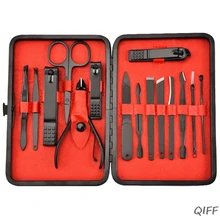 15в1 маникюрный набор для стрижки ногтей, профессиональные ножницы из нержавеющей стали, пинцет для ушей, педикюрный набор для ухода за волосами, портативный чехол