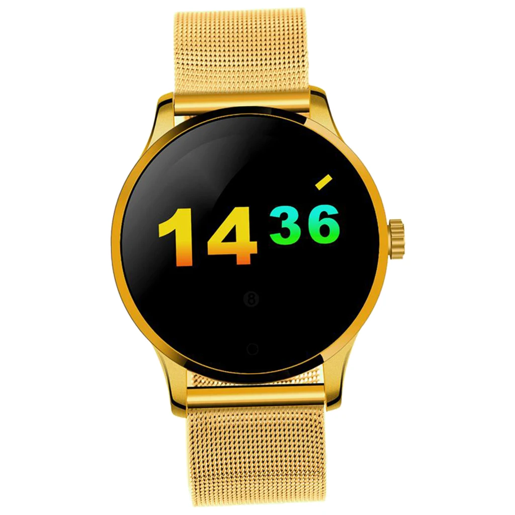 Golden Metal as des Ультра-тонкий смарт-часы IP54 Водонепроницаемый сенсорный экран браслет унисекс модный фитнес-трекер монитор сердечного ритма Smartwatch - Цвет: Golden Metal as des