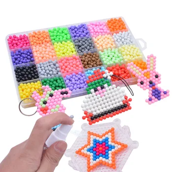 

Creative Materials From Pearl Magical Beads DIY Puzzle Toys Water-viscous Beads Arts and Crafts for Kids 15 Grids Bead Sets Gift