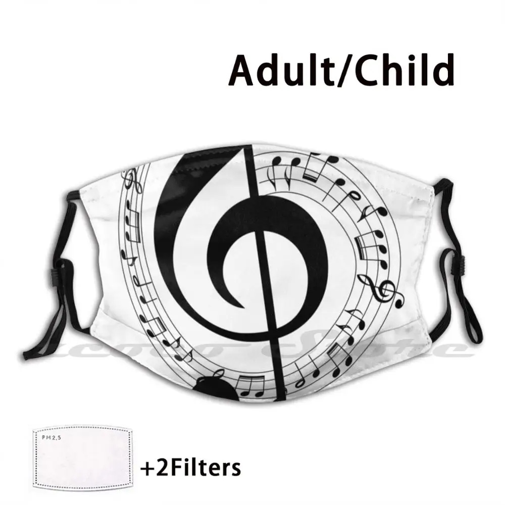 

Маска с фильтром Pm2.5 для детей и взрослых с музыкальными нотами
