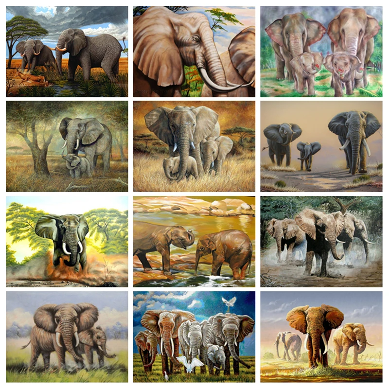 5D алмазная живопись сделай сам мозаика с животными вышивка крестиком слон