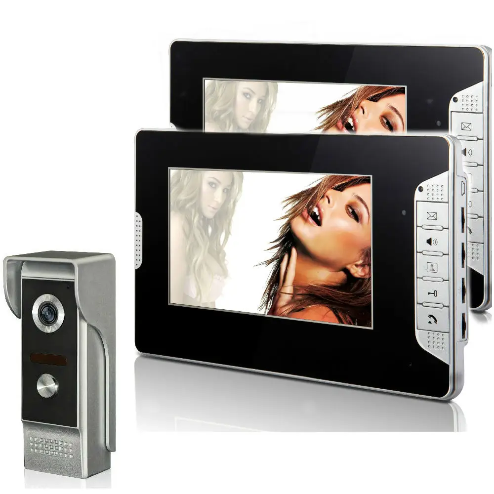 

Video Door Intercom 7 Inch Monitor Wired Video Doorbell Door Phone Visual Speakerphone Intercom Entry System KIT