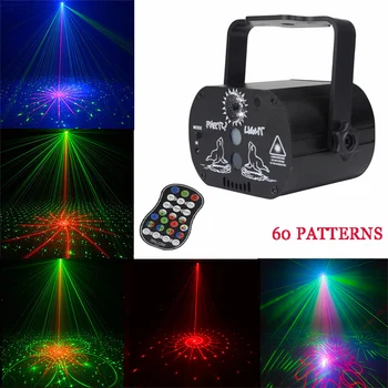 

60 Patterns LED Disco Party Light USB Laser Projection Lamp Indoor Stage Lighting Effect Show for Home Party KTV DJ Dance Floor